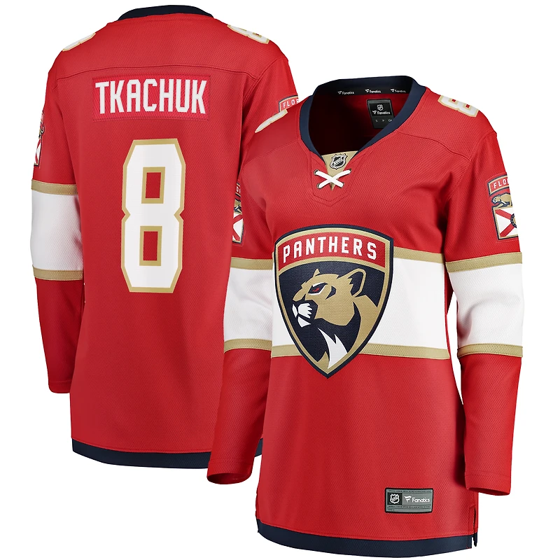 Maillot domicile rouge des Panthers de la Floride pour femmes, modèle Brady Tkachuk Fanatics.