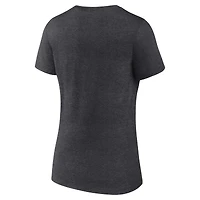T-shirt à col en V Fanatics Heather Charcoal pour femmes des Panthers de la Floride 2024 Champions Coupe Stanley Locker Room