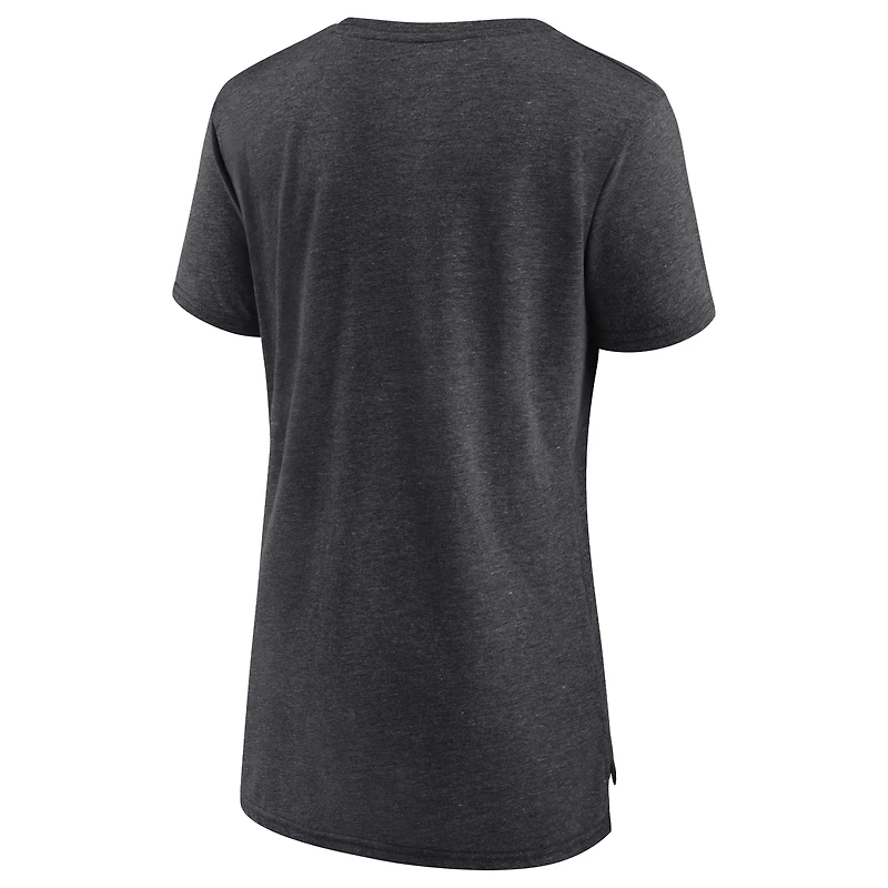 T-shirt rétro à col rond et manches longues Fanatics Heather Charcoal des Panthers de la Floride, champions Coupe Stanley 2025