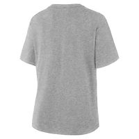 T-shirt Fanatics Heather Grey pour femmes, championnes de la Coupe Stanley 2025 des Panthers Floride, le vestiaire
