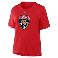 T-shirt rouge authentique des Panthers de la Floride, Matthew Tkachuk, fanatiques pour femmes, avec nom et numéro Stack