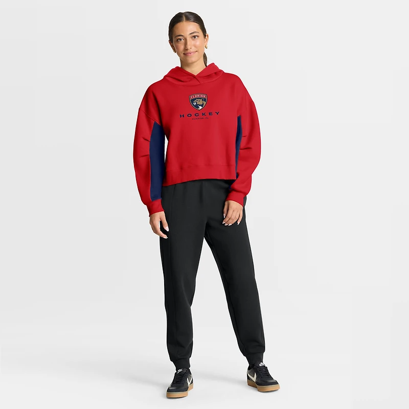 Women's Fanatics Red Florida Panthers Back Check Boxy Hoodie