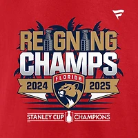 Women's Fanatics Red Florida Panthers Reigning Champs Parade V-Neck T-Shirt