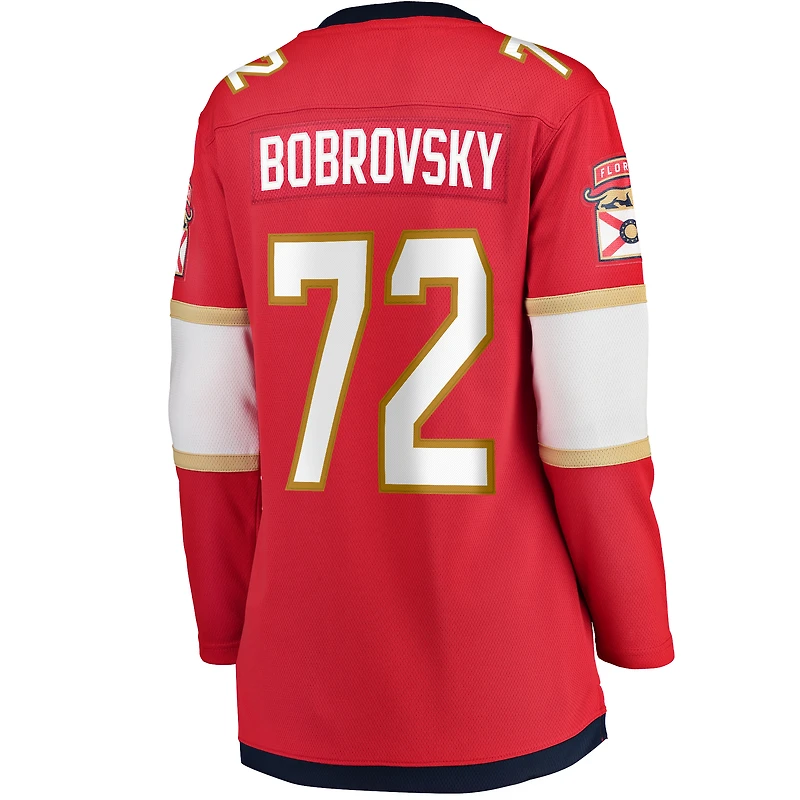Maillot d'échappée à domicile rouge des Panthers de la Floride Sergei Bobrovsky Fanatics pour femmes