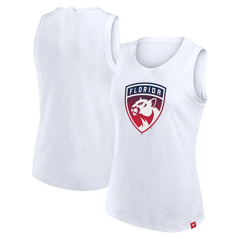 Débardeur flammé blanc pour femme Fanatics des Panthers de la Floride