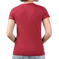 Women's G-III 4Her by Carl Banks  Red Florida Panthers Super-Slim Fit Lightweight Animal Print Heart V-Neck T-Shirt