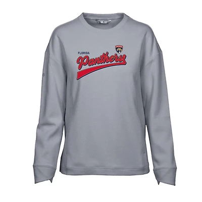 Women's Levelwear Gray Florida Panthers Fiona Retro Team 2.0 Pullover Sweatshirt