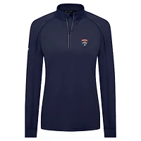 Women's Levelwear Navy Florida Panthers Kinetic Insignia Core Raglan Quarter-Zip Top
