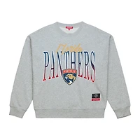Women's Mitchell & Ness  Heather Gray Florida Panthers Hockey Night Sweatshirt