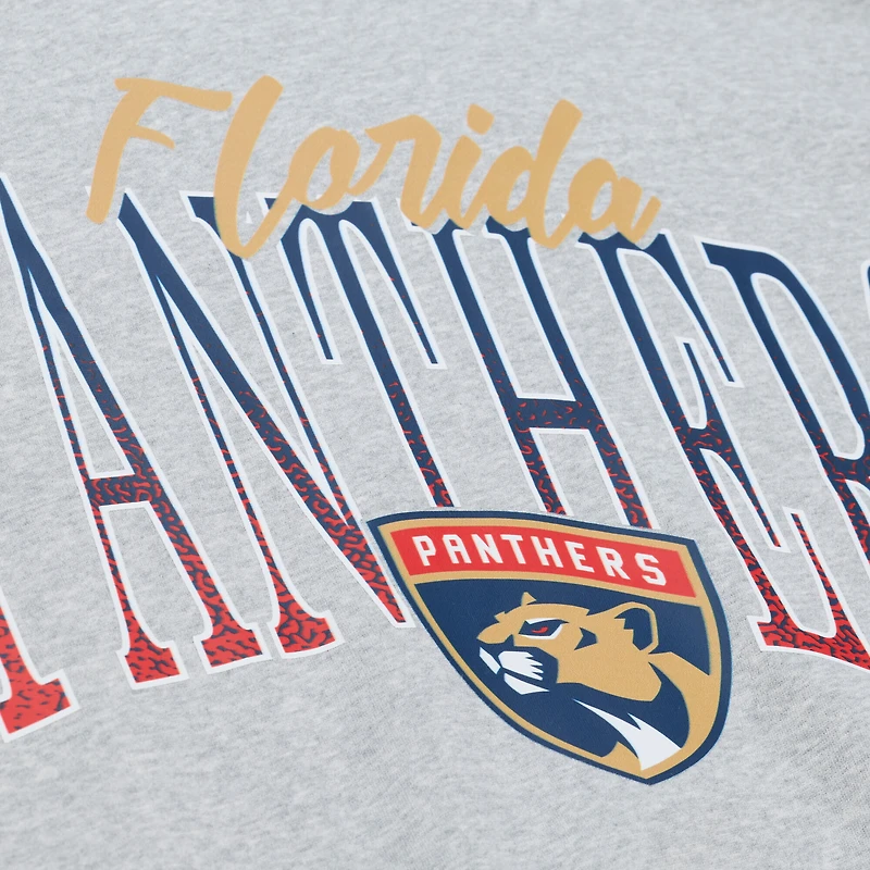 Women's Mitchell & Ness Heather Gray Florida Panthers Hockey Night Sweatshirt