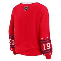 T-shirt de sport à manches longues rouge des Panthers la Floride pour femme WEAR by Erin Andrews