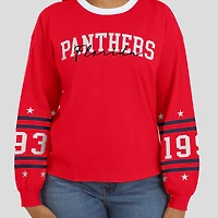 T-shirt de sport à manches longues rouge des Panthers la Floride pour femme WEAR by Erin Andrews