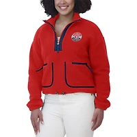 Women's WEAR by Erin Andrews  Red Florida Panthers Polar Fleece Half-Zip Jacket