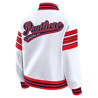 Women's WEAR by Erin Andrews White/Red Florida Panthers Full-Snap Fleece Sweatshirt Jacket