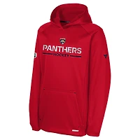 Sweat à capuche raglan authentique Pro Rink des Panthers de la Floride pour jeunes fanatiques rouges