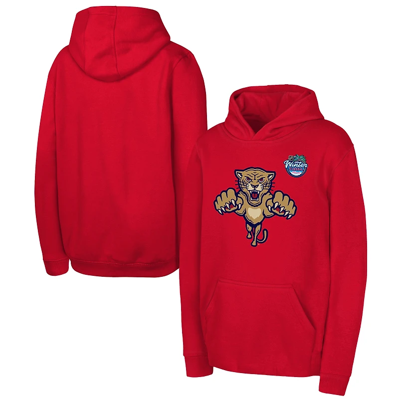 Youth Outerstuff Red Florida Panthers 2026 NHL Winter Classic Primary Logo Fleece Hoodie