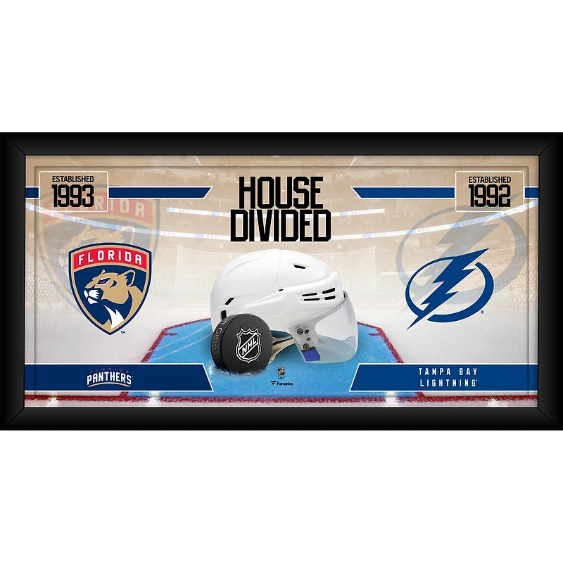 Collage de hockey encadré 10" x 20" des Panthers de la Floride contre le Lightning de Tampa Bay