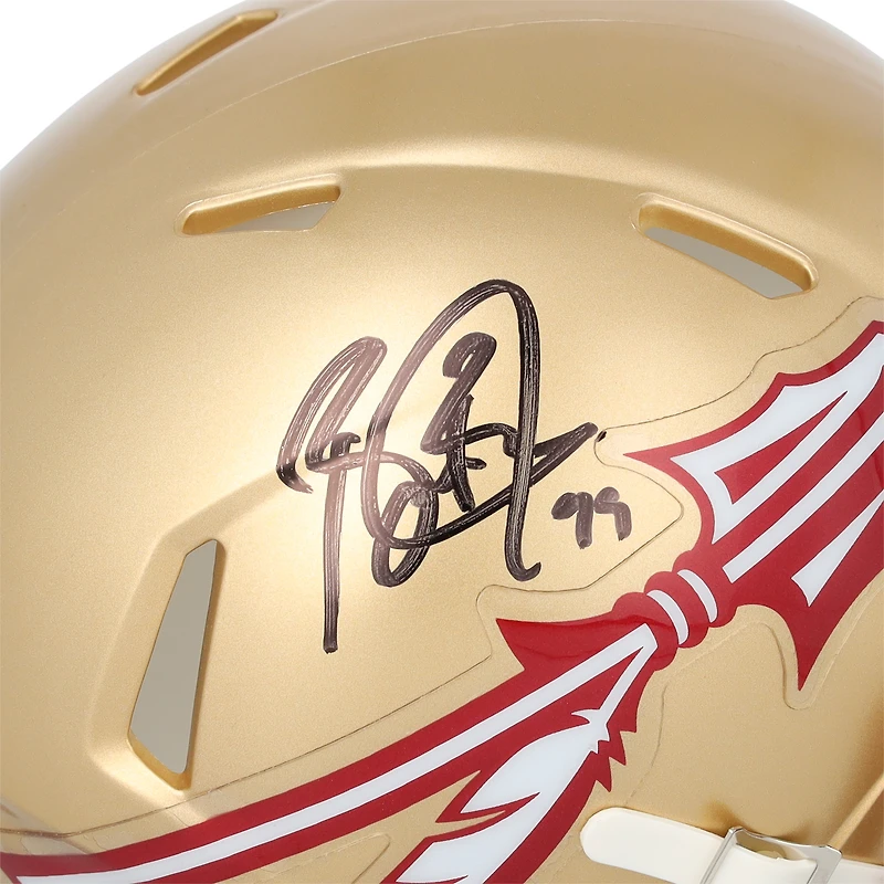 Mini-casque Riddell Speed ​​autographié par Brian Burns, joueur des Florida State Seminoles