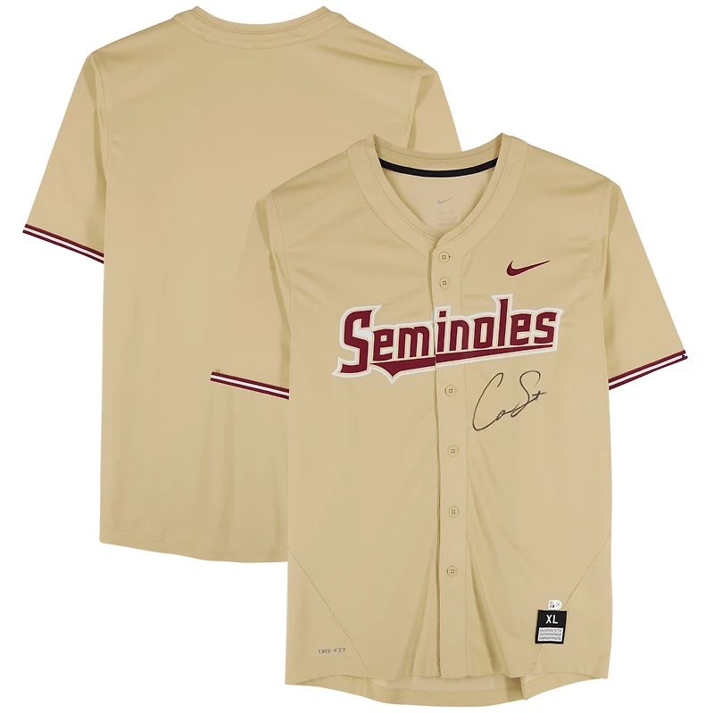 Maillot réplique Nike Gold autographié de Cam Smith, Florida State Seminoles