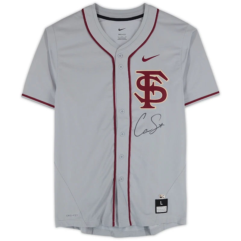 Cam Smith Florida State Seminoles Autographed Nike Gray Replica Jersey