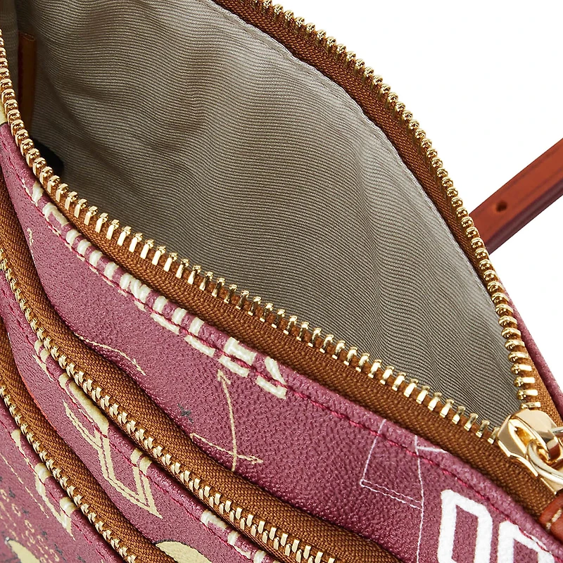 Dooney & Bourke Florida State Seminoles Football Halftime Triple Zip Crossbody Bag