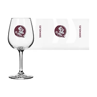 Séminoles de l'État de Floride 12oz. Verre à vin à pied Gameday