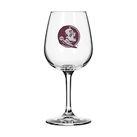 Séminoles de l'État de Floride 12oz. Verre à vin à pied Gameday
