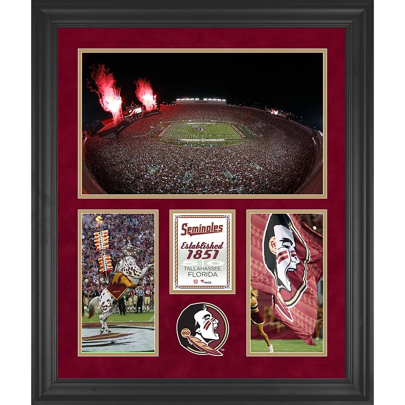 Stade Doak Campbell des Seminoles de l'État de Floride Collage encadré à 3 ouvertures 20'' x 24''