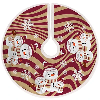 Florida State Seminoles Snowman Sherpa Christmas Tree Skirt