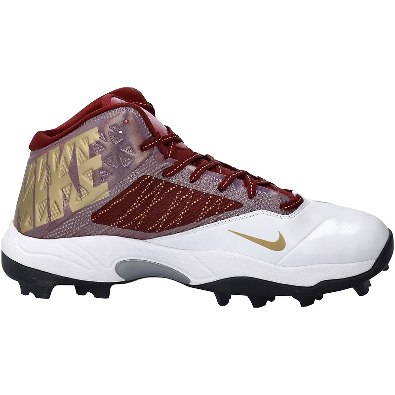 Chaussures à crampons Nike Garnet Shark Elite fournies par l'équipe des Florida State Seminoles du programme de football