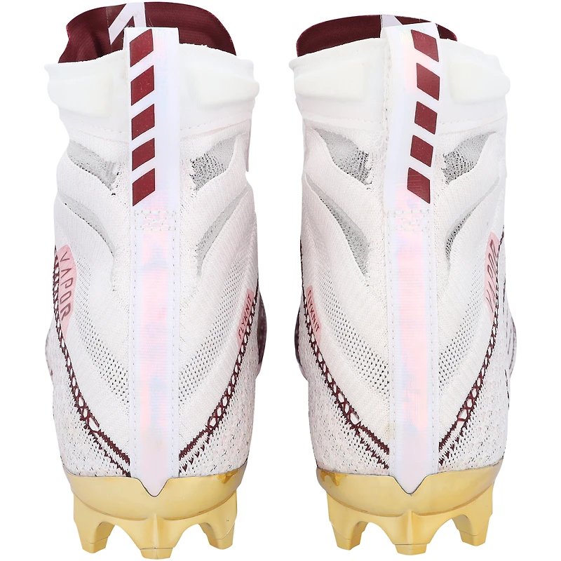 Chaussures à crampons Nike Vapor 3 blanches et grenat émises par l'équipe des Florida State Seminoles du programme de football