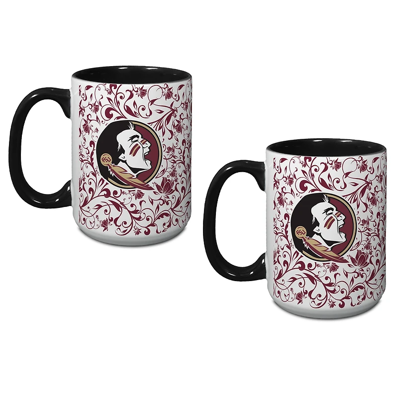 Florida State Seminoles Two-Pack Floral Mug Set