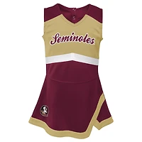 Girls Preschool Garnet Florida State Seminoles Two-Piece Cheer Captain Jumper Dress & Bloomers Set