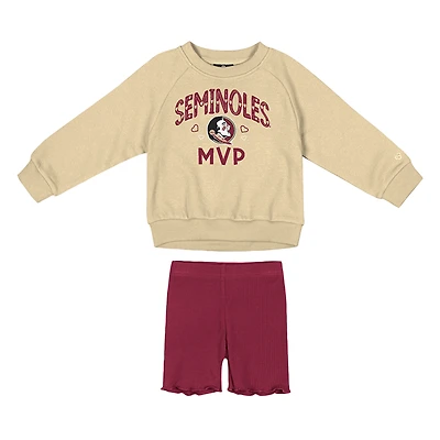 Girls Toddler Colosseum  Gold/Garnet Florida State Seminoles Beta Fleece Sweatshirt and Shorts Set