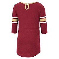 Girls Toddler Colosseum Heathered Garnet Florida State Seminoles Poppin Sleeve Stripe Dress