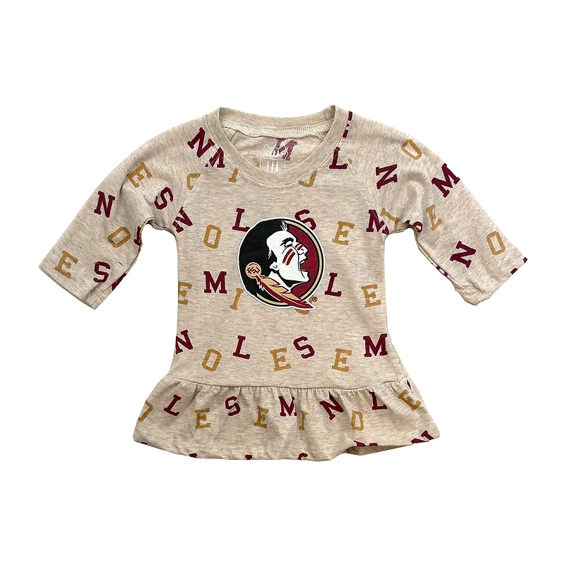 Ensemble t-shirt à manches longues et leggings volants pour filles, Wes & Willy Oatmeal Florida State Seminoles
