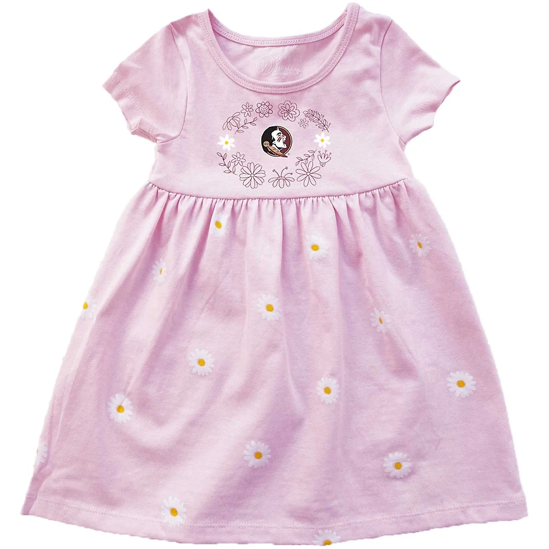 Girls Toddler Wes & Willy Pink Florida State Seminoles Daisy Dress