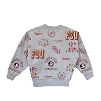 Sweat-shirt à capuche Always On Repeat gris chiné pour jeunes filles Gameday Couture des Florida State Seminoles