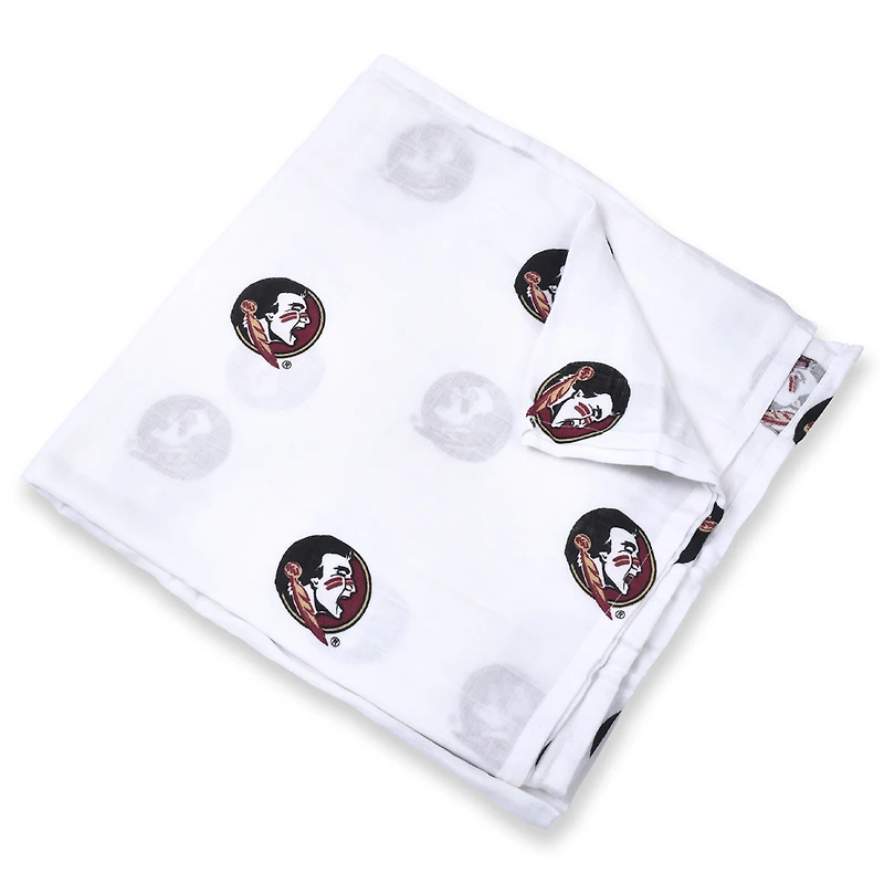 Infant Three Little Anchors White Florida State Seminoles 47'' x 47'' Muslin Swaddle Blanket