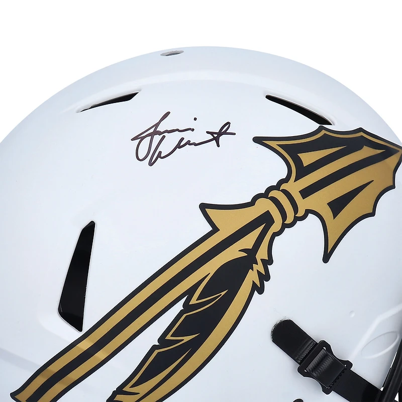 Casque authentique de vitesse alternative autographié Riddell Lunar Eclipse par Jameis Winston des Florida State Seminoles
