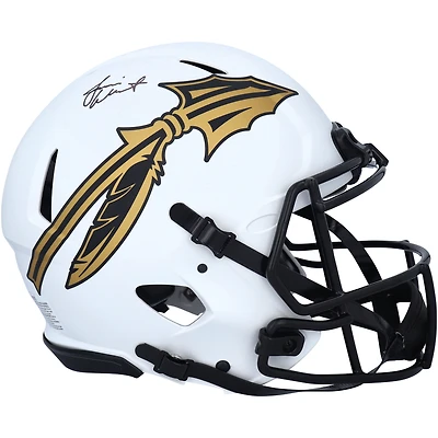 Casque authentique de vitesse alternative autographié Riddell Lunar Eclipse par Jameis Winston des Florida State Seminoles