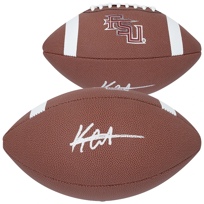 Ballon de football Nike Game dédicacé par Keon Coleman, Florida State Seminoles