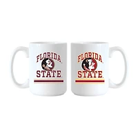 Ensemble de tasses Logo Brands Florida State Seminoles 15 oz. Modèle actuel et rétro