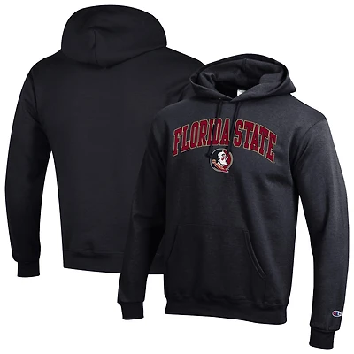 Men's Champion  Black Florida State Seminoles Arched Logo Fleece Pullover Hoodie