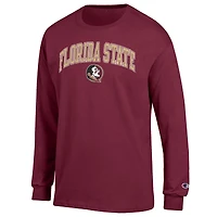 T-shirt à manches longues avec logo Arch Over des Seminoles de l'État Floride pour homme, Champion Garnet