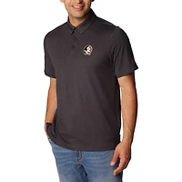 Polo Columbia Heather Black pour homme Florida State Seminoles Tech Trail Omni-Wick
