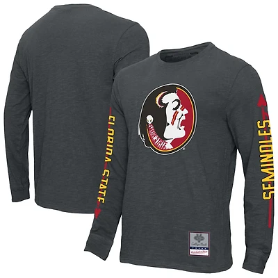 T-shirt à manches longues Florida State Seminoles pour homme Mitchell & Ness Charcoal Team Pride