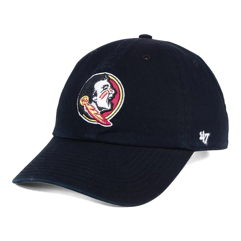 Men's '47 Black Florida State Seminoles Clean Up Adjustable Hat