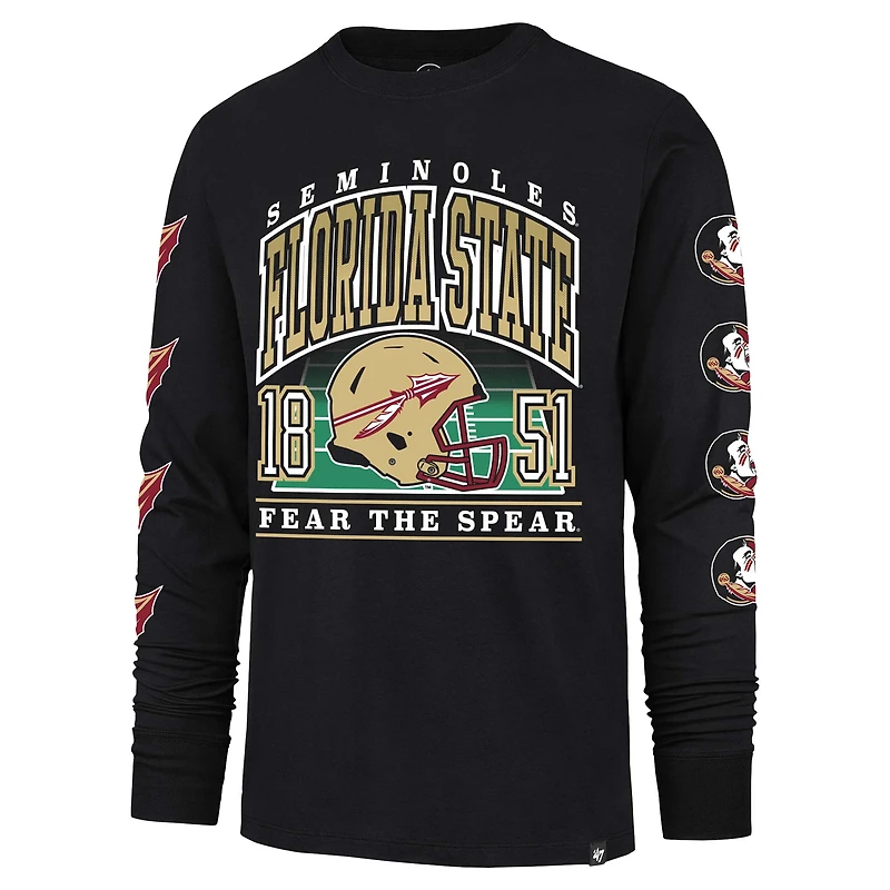 Men's '47  Black Florida State Seminoles Go Big Long Sleeve T-Shirt