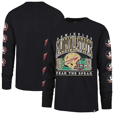 Men's '47 Black Florida State Seminoles Go Big Long Sleeve T-Shirt